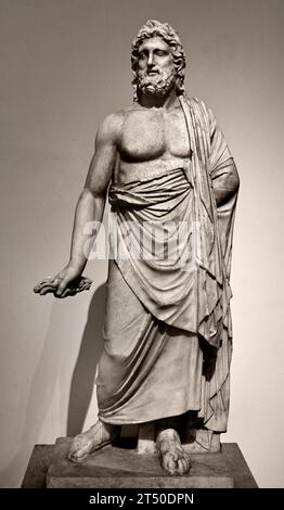 Asklepius (Asklepios), Typ Giustini. Ende 2. Jahrhundert. ANZEIGE. Aus einem griechischen Original aus dem 4. Jahrhundert. BC. Marmor. Nationales Archäologisches Museum von Neapel Italien. Stockfoto