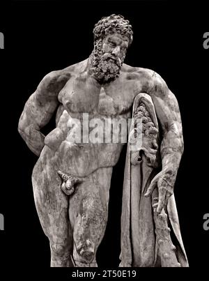Hercules at Rest - der Farnese Herkules 216 n. Chr. (4. Jahrhundert v. Chr. für Original) nationales Archäologisches Museum von Neapel Italien. Stockfoto