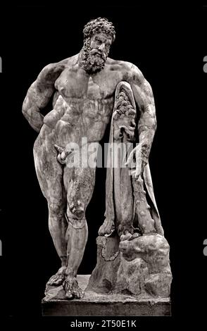 Hercules at Rest - der Farnese Herkules 216 n. Chr. (4. Jahrhundert v. Chr. für Original) nationales Archäologisches Museum von Neapel Italien. Stockfoto
