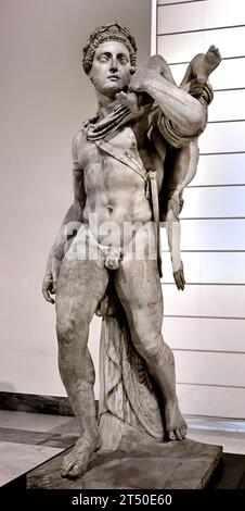Griechischer Held mit Kind - Neoptolemus und Astyanax - Archäologisches Nationalmuseum von Neapel Italien. Roman (2. Jahrhundert) Stockfoto