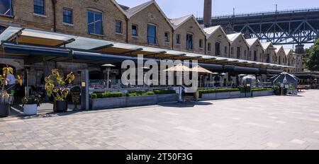 Restaurants zum Essen in Campbell Cove, The Rocks, Sydney, NSW, Australien Stockfoto