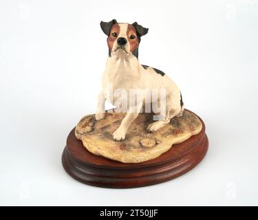 Vintage Border Fine Arts handgefertigte Jack Russell Terrier Hundeskulptur Stockfoto