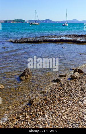 Eine Reihe von Landschaften der mittelmeerküste in der Gemeinde La seyne sur Mer (Var) in Südfrankreich. Stockfoto