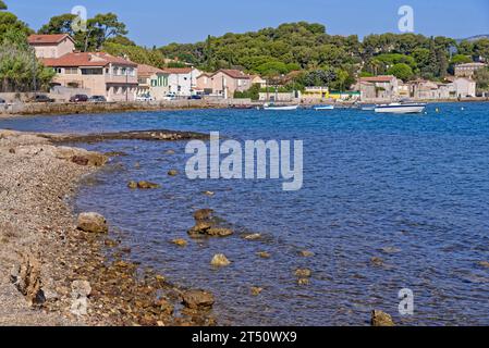 Eine Reihe von Landschaften der mittelmeerküste in der Gemeinde La seyne sur Mer (Var) in Südfrankreich. Stockfoto