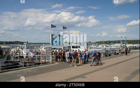 Schiffsanleger Stern & Kreis, Ronnebypromenade, Wannsee, Steglitz-Zehlendorf, Berlin, Deutschland Stockfoto