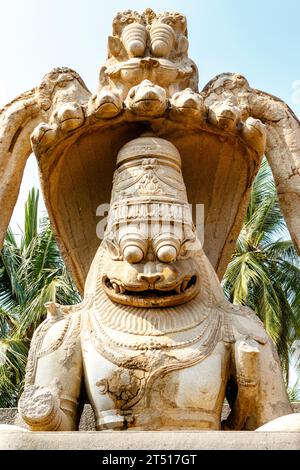 Ugra Narasimha Swamy Statue, Hampi, Karnataka, Indien, Asien Stockfoto