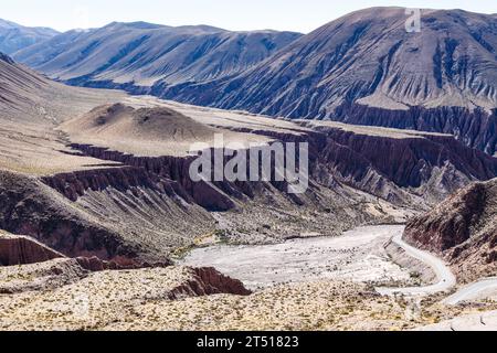 Anden in der Nähe der Salinas Grandes Salinen in Salta, Nord-Argentinien, Südamerika Stockfoto