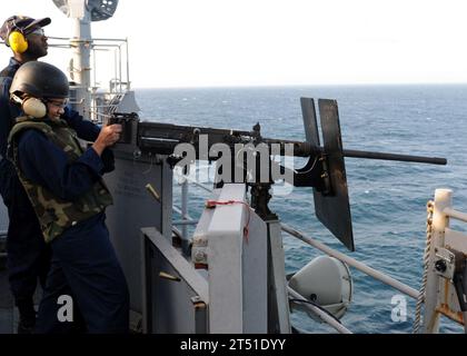 Maschinenpistole mit Kaliber .50, APS, USS Gunston Hall (LSD 44) Stockfoto