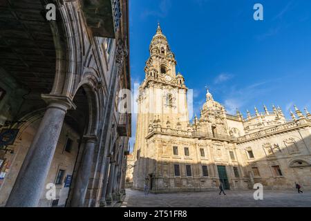 Santiago de Compostela, Spanien, 26. Februar 2023. Kathedrale Santiago de Compostela in Galicien Stockfoto