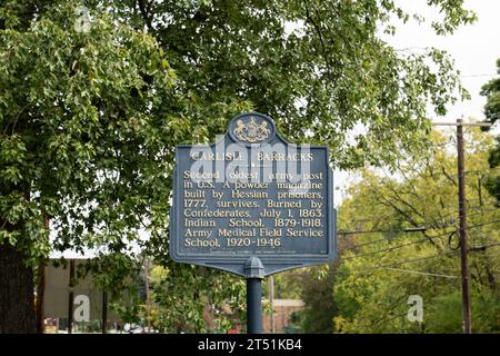 Carlisle, PA - 27. September 2023: Carlisle Barracks ist der zweitälteste Armeeposten in den USA aus dem Jahr 1777. Stockfoto