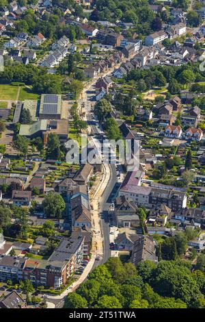 Luftaufnahme, Sanierung der Horster Straße, Nordosten, Bottrop, Ruhrgebiet, Nordrhein-Westfalen, Deutschland, Bauarbeiten, Baugebiet, Bau Stockfoto