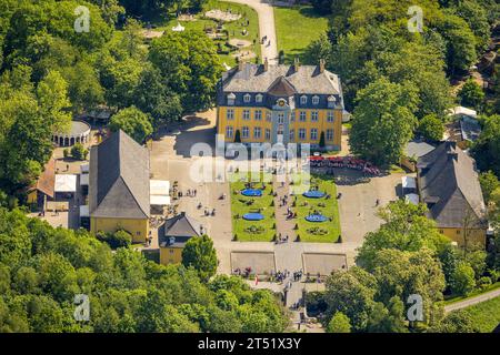 Luftansicht, Freizeitpark Schloß Beck, mit Spielplatz, Kirchhellen-Nord-Ost, Bottrop, Ruhrgebiet, Nordrhein-Westfalen, Deutschland, DE, Europ Stockfoto