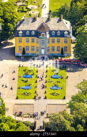 Luftansicht, Freizeitpark Schloß Beck, mit Spielplatz, Kirchhellen-Nord-Ost, Bottrop, Ruhrgebiet, Nordrhein-Westfalen, Deutschland, DE, Europ Stockfoto