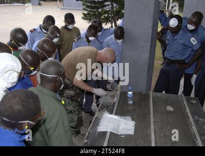 Africa Partnership Station (APS) West, APS; Africa Partnership Station; USS Robert G. Bradley (FFG 49); Fiberglas Repair, Togo, US Navy Foto Stockfoto