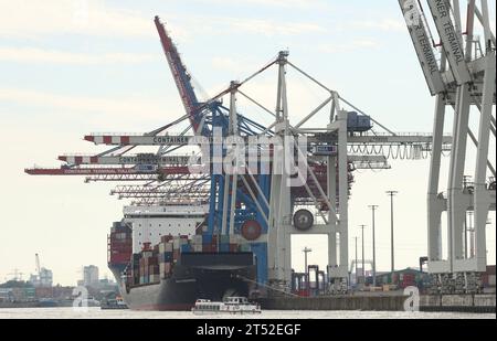 Der Containerterminal Tollerort CTT der Hamburger Hafen und Logistik AG. Steinwerder Hamburg *** das Containerterminal Tollerort CTT der Hamburger Hafen und Logistik AG Steinwerder Hamburg Credit: Imago/Alamy Live News Stockfoto