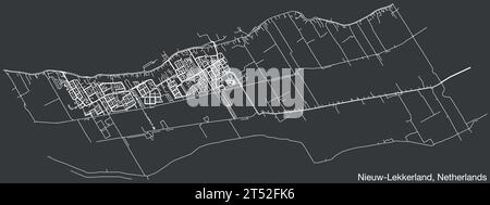 Straßenkarte von NIEUW-LEKKERLAND, NIEDERLANDE Stock Vektor