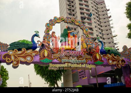 Deepavali Straßendekoration auf der Serangoon Road, Little India, Singapur Stockfoto