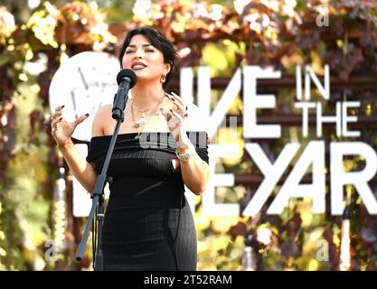St. Helena, USA. November 2023. Emmy Meli tritt am 2. November 2023 in der Charles Krug Winery auf Helena, Kalifornien. Foto: Casey Flanigan/imageSPACE/SIPA USA Credit: SIPA USA/Alamy Live News Stockfoto