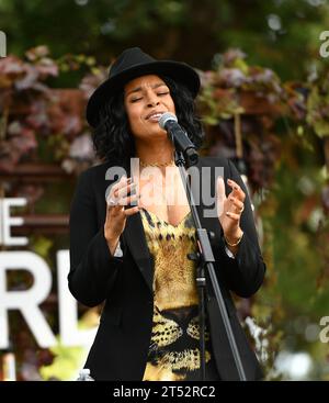 St. Helena, USA. November 2023. Jordin Sparks tritt am 2. November 2023 in der Charles Krug Winery auf Helena, Kalifornien. Foto: Casey Flanigan/imageSPACE/SIPA USA Credit: SIPA USA/Alamy Live News Stockfoto