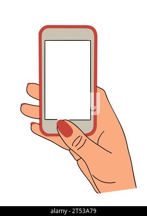 Handheld-Mobiltelefonvektor auf weiß isoliert Stock Vektor