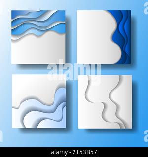 Mockup-Poster mit Schatten. Modell-Blatt-Papier. Weißes leeres Leerzeichen. Realistischer reflektierter Schatten an der Wand. Überlagerungseffekt. Papierschnitt mit Kopierraum Stock Vektor