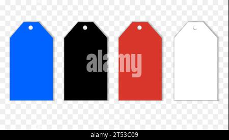 Satz von Verkaufsetiketten und -Etiketten, Vorlagen für Einkaufsetiketten. Leere, Rabatt- und Preisschilder auf Papier. Sonderangebot. Vektordarstellung Konzept schwarz Stock Vektor