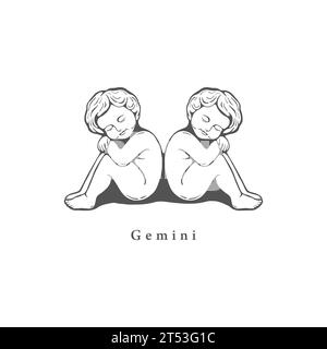 Gemini-Sternzeichen im Stile Stock Vektor