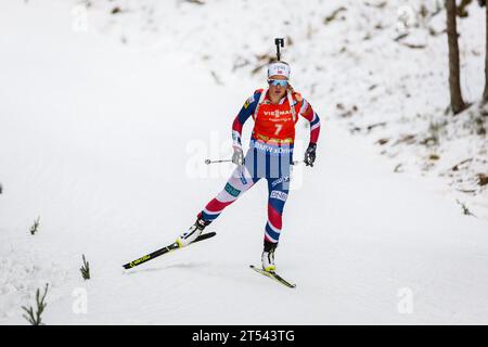 Tiril Eckhoff (NOR) Biathlon Weltcup 7,5 KM Sprint der Frauen in Pokljuka, Slowenien am 09.12.2016 Stockfoto