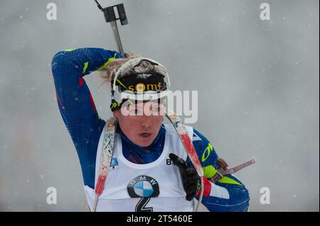 DORIN HABERT Marie FRA Aktion Biathlon Weltcup 12,5 KM Massenstart der Frauen in Ruhpolding, Deutschland am 16.01.2016 Stockfoto