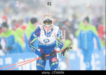 DORIN HABERT Marie FRA Aktion Biathlon Weltcup 12,5 KM Massenstart der Frauen in Ruhpolding, Deutschland am 16.01.2016 Stockfoto