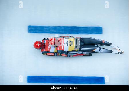 Tobias Wendl und Tobias Arlt Aktion 46. Rodel Weltmeisterschaft in Königssee, Deutschland am 30.01.2016 Stockfoto