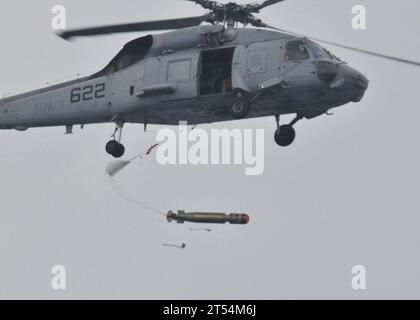 DESRON 15, HS 14, LAUNCH, MK-46, VERÖFFENTLICHT, Torpedo, USS Mustin Stockfoto