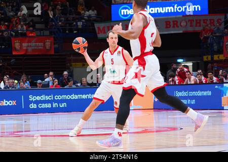 Kevin Pangos (EA7 Emporio Armani Olimpia Milano) während EA7 Emporio Armani Milano vs Maccabi Playtika Tel Aviv, Basketball Euroleague Spiel in Assago (MI), Italien, Oktober 31 2023 Stockfoto