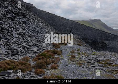 Dinorwic Schieferbruch ist ein ehemaliger Schieferbruch in Wales, der heute zum UNESCO-Weltkulturerbe gehört. Stockfoto