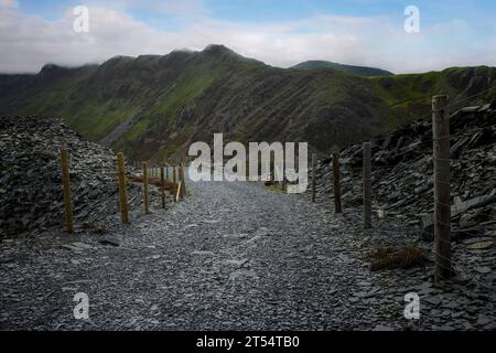 Dinorwic Schieferbruch ist ein ehemaliger Schieferbruch in Wales, der heute zum UNESCO-Weltkulturerbe gehört. Stockfoto