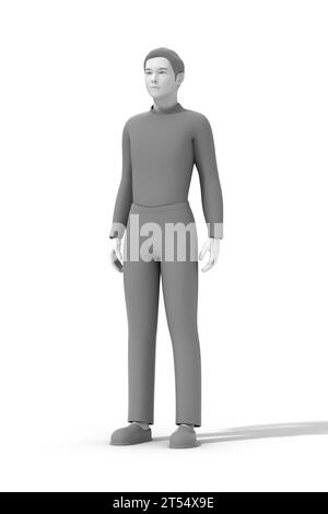 Mann stehend, 3D-Computergrafik des männlichen menschlichen Körpers Stockfoto
