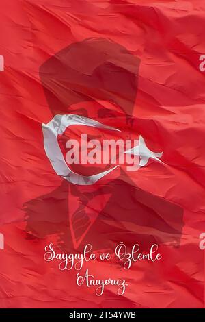 10 Kasim Atatürk Anma Gunu AKA 10. November ist der Jahrestag des Todes Atatürks.1881-1938 Stockfoto