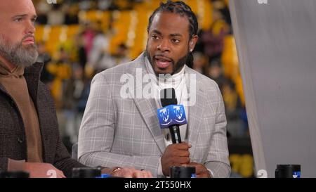 Pittsburgh, PA, USA. November 2023. Richard Sherman während des Spiels Pittsburgh Steelers gegen Tennessee Titans in Pittsburgh, PA. Jason Pohuski/CSM/Alamy Live News Stockfoto