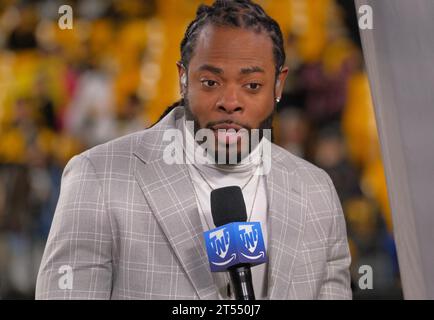 Pittsburgh, PA, USA. November 2023. Richard Sherman während des Spiels Pittsburgh Steelers gegen Tennessee Titans in Pittsburgh, PA. Jason Pohuski/CSM/Alamy Live News Stockfoto