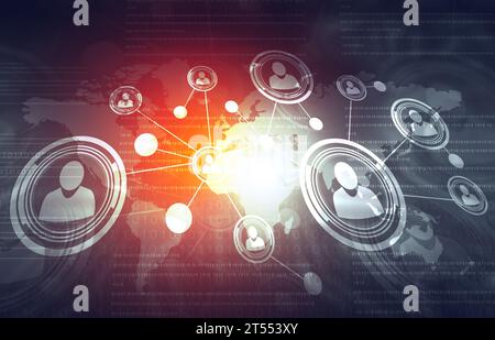 Globale Kommunikationsnetzwerke. 3D-Abbildung Stockfoto
