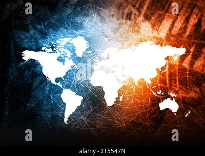 Globale Kommunikationsnetzwerke. 3D-Abbildung Stockfoto
