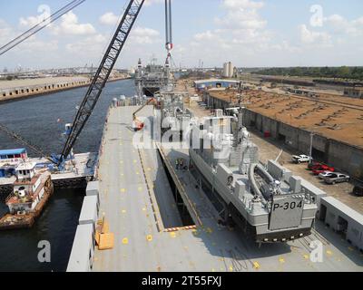 Houston, Marine Administration Ready Reserve Force, MV Cape Trinity, PATROUILLENBOOTE, Roll-on/Roll-off Schiff, US Navy Stockfoto