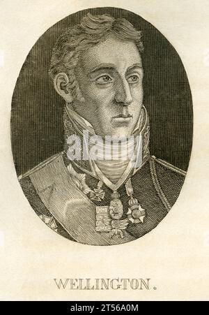 Europa, Irland, Dublin, Großbritannien, Herzog von Wellington, ( Arthur Wellesley ) , Kupferstich bei Strahlheim , um 1840 / Europa, Irland, Dublin. Großbritannien, Duke of Wellington ( Arthur Wellesley ) , Kupferstich von Strahlheim , um 1840 . Stockfoto