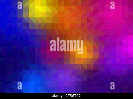 Abstrakter lebendiger und farbenfroher dreieckiger Hintergrund, Kopierraum. Geometrischer mehrfarbiger Dreieckshintergrund für Vorlage, Broschüre, Visitenkarte Stockfoto