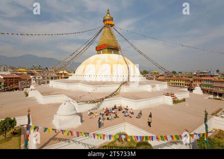 BOUDHANATH STUPA KATHMANDU NEPAL Stockfoto