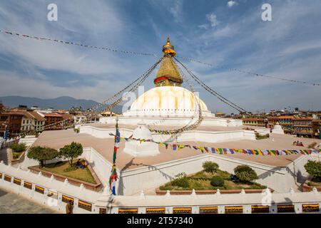 BOUDHANATH STUPA KATHMANDU NEPAL Stockfoto