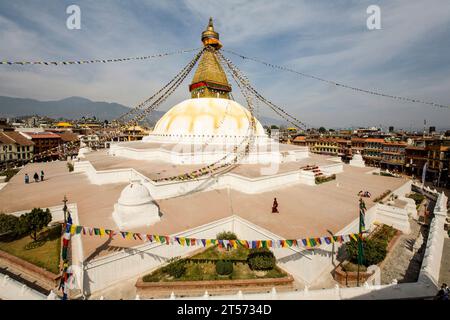 BOUDHANATH STUPA KATHMANDU NEPAL Stockfoto