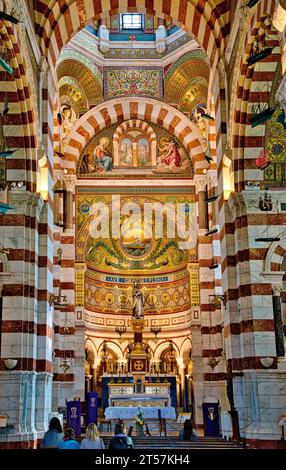 Vues de l'interieur de la Basilique de Notre Dame de la Garde - Marseille - Innenansicht der Basilika Notre Dame de la Garde Stockfoto