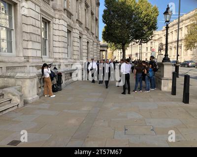 Grant Shapps Secretary of State kommt im Kabinettsbüro in London an Stockfoto