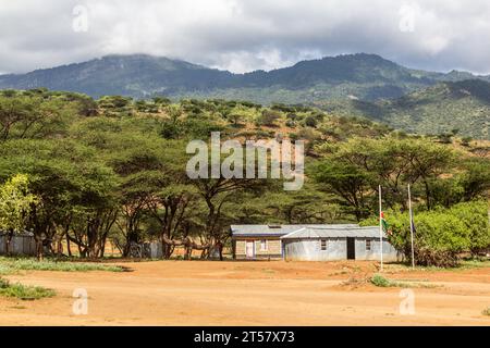 Blick auf das Dorf South Horr, Kenia Stockfoto